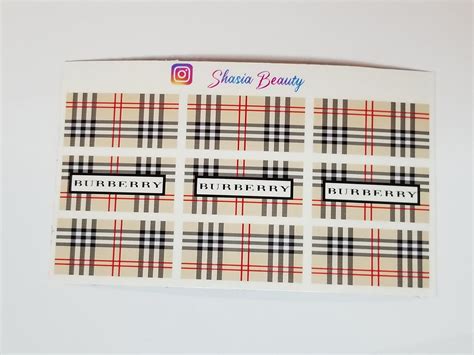 decals burberry per unghie|B.u.r.b.e.r.r.y. Decals – The Nail plug store.